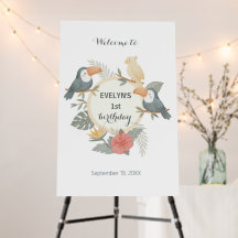 Jungle Toucan Welcome Birthday Baby Shower