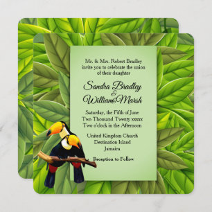 Jungle Toucans Wedding Invitation