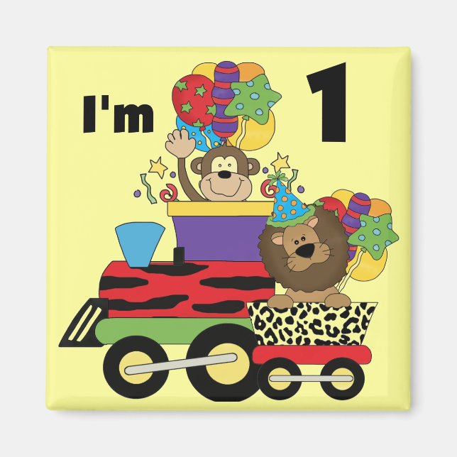 Jungle Train 1st Birthday T-shirts and Gifts Magnet (Front)