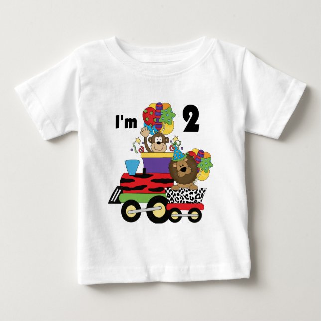 Jungle Train 2nd Birthday T-shirts and Gifts (Front)