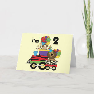 Jungle Train 2nd Birthday T-shirts and Gifts Card