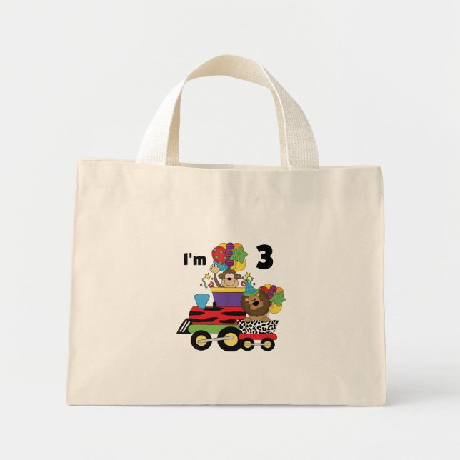Jungle Train 3rd Birthday Tshirts and Gifts Mini Tote Bag (Front)
