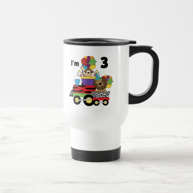 Jungle Train 3rd Birthday Tshirts and Gifts Travel Mug (Right)
