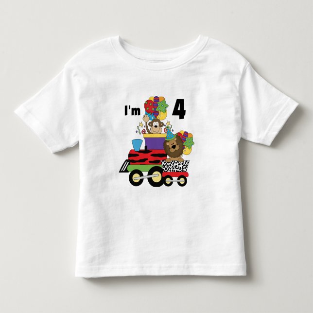Jungle Train 4th Birthday  Tshirts and Gifts (Front)