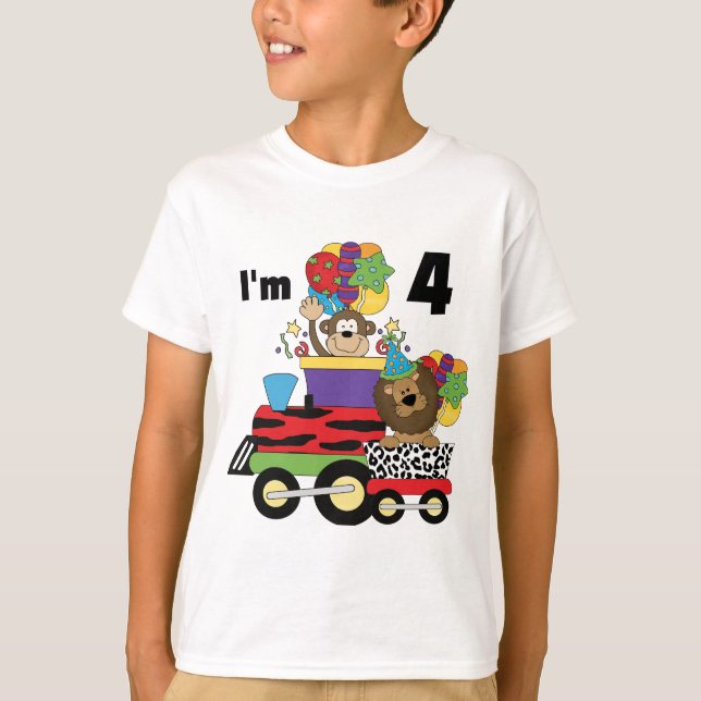 Jungle Train 4th Birthday  Tshirts and Gifts (Front)