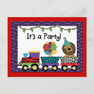 Jungle Train Party Invitations