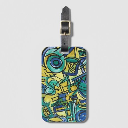 Jungle Trek_Hand Painted Abstract Art Luggage Tag