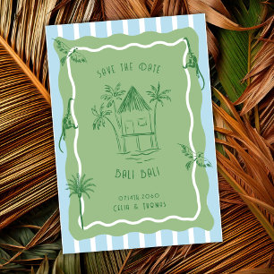 Jungle Tropical Retro Destination Wedding Coastal Save The Date