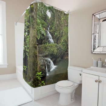 Jungle Waterfall Shower Curtain by whatawonderfulworld at Zazzle