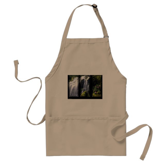 Jungle Waterfall Triptych Digital Art Adult Apron (Front)