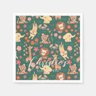 Jungle Wild Animal Baby Shower Paper Napkin