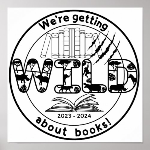 Jungle Wild Animal Library Theme Poster