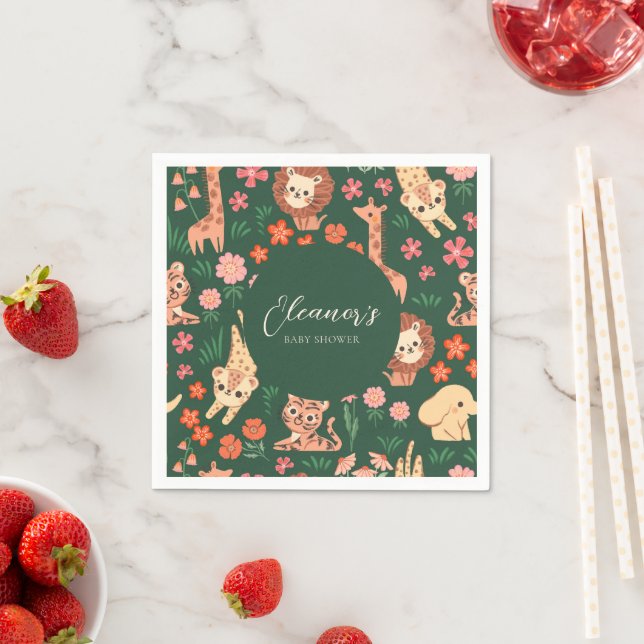 Jungle Wild Animal Tropical Paper Napkin (Insitu)