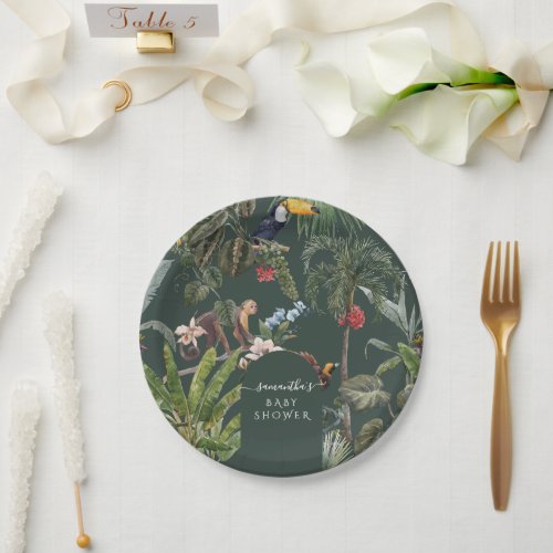 Jungle Wild Animals Neutral Baby Shower  Paper Plates