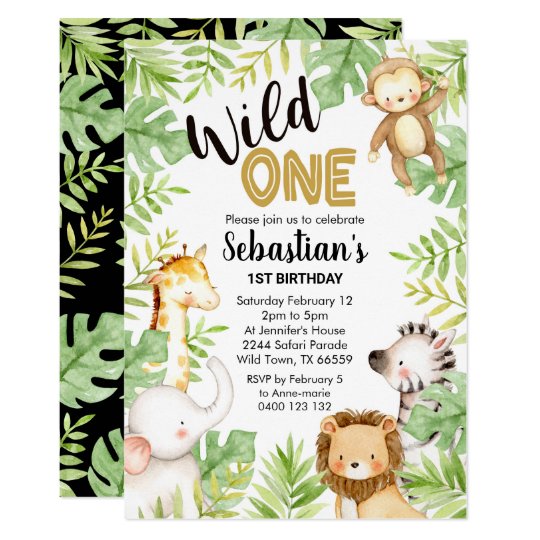 Jungle Wild One 1st Birthday Invitation Safari | Zazzle.com