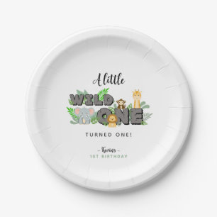 Jungle Wild One Animal Birthday Paper Plates