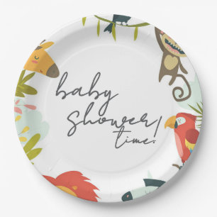 Jungle Wildlife Baby Shower Paper Plates