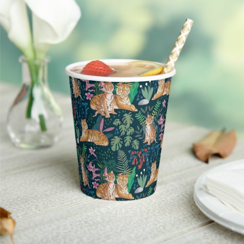 Jungle Wildlife Baby Shower Wild Cats Tigers  Paper Cups