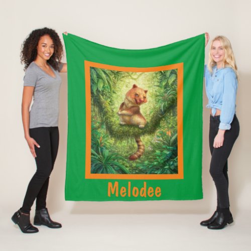 Jungle WildlifeTreeKangarooMedium Fleece Blanket