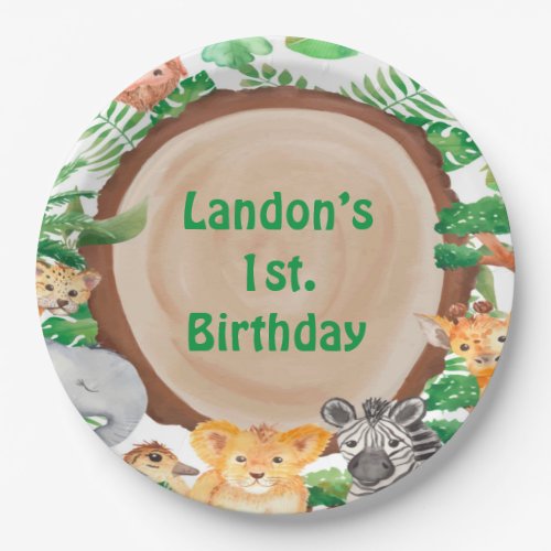 Jungle Woodland Safari Animals Birthday Party  Paper Plates