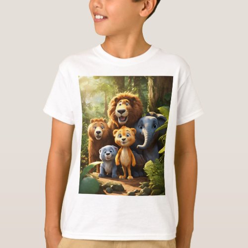 Jungle world animals t_shirt collection