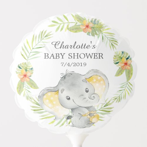Jungle Yellow Elephant Baby Shower Balloon