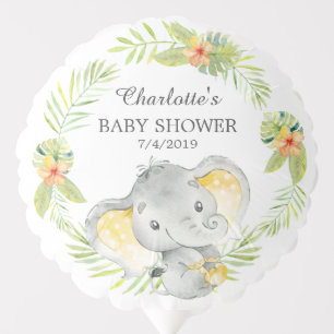 Jungle Yellow Elephant Baby Shower Balloon