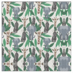 Jungle Zebra Elephant Giraffe Safari Animals Fabric
