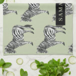 Jungle Zebra Wild Pattern & Personalized Name Kitchen Towel<br><div class="desc">Jungle Zebra Wild Pattern & Personalized Name</div>