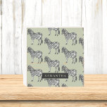 Jungle Zebra Wild Pattern & Personalized Name Wooden Box Sign<br><div class="desc">Jungle Zebra Wild Pattern & Personalized Name</div>