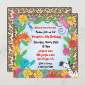 Jungle Zoo Party Invitation (Front/Back)