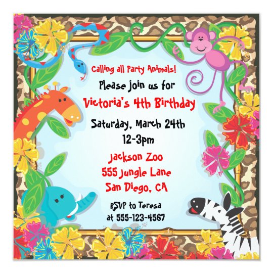 Jungle Zoo Party Invitation | Zazzle.com