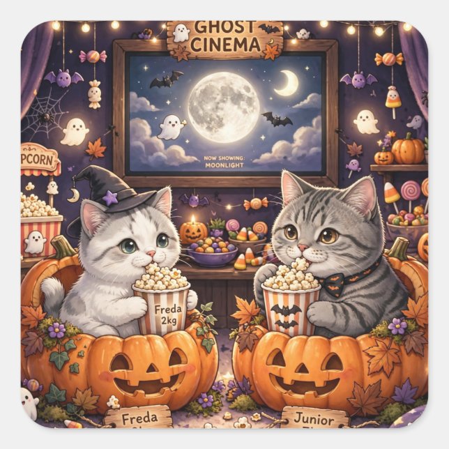 junior and freda square sticker (Front)