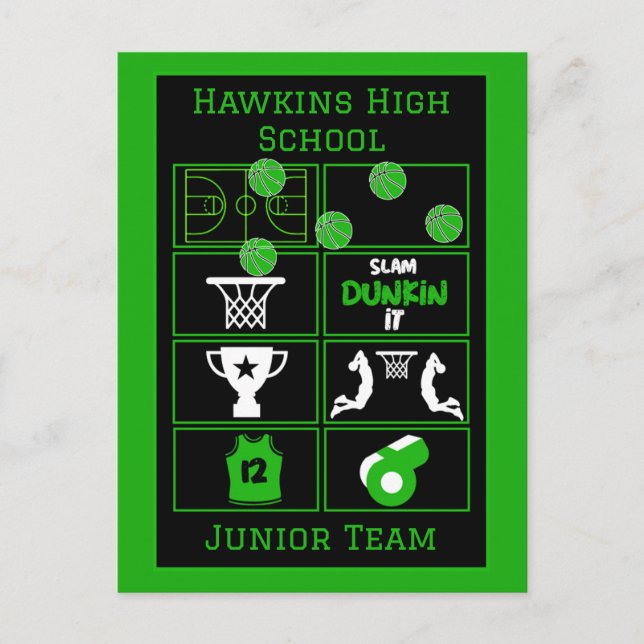 Junior Basketball Players   Postcard (Front)