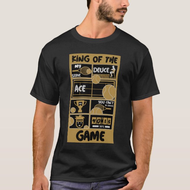 Junior Boys Tennis King Of The Game T-Shirt (Front)