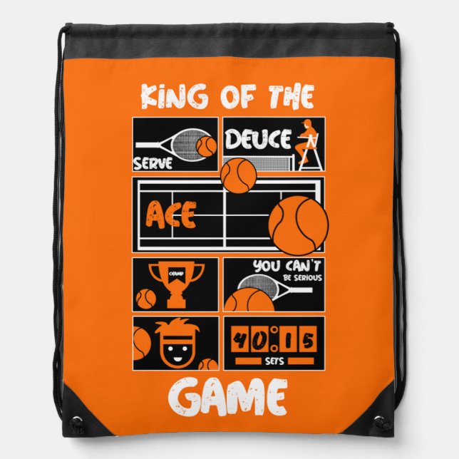 Junior Boys Tennis Player     Drawstring Bag (Front)