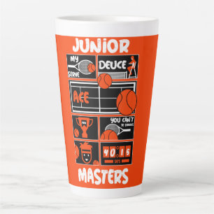 Junior Boys Tennis Player      Latte Mug