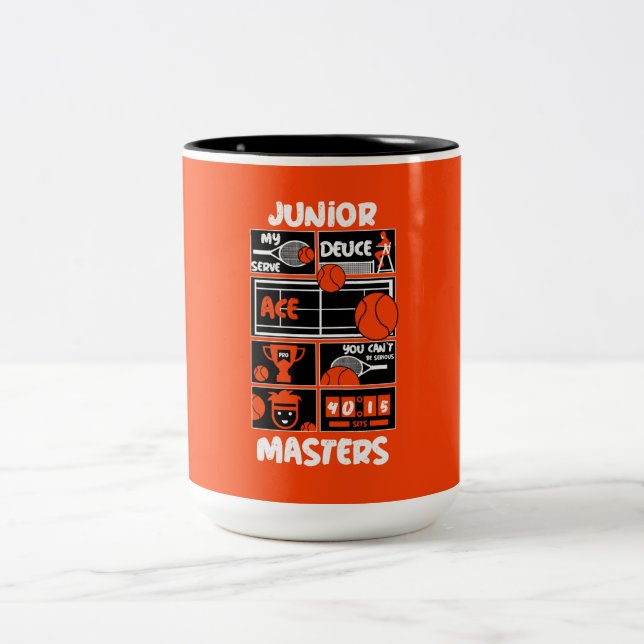 Junior Boys Tennis Player      Two-Tone Coffee Mug (Center)