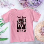 Junior Bridesmaid Bridal Party Custom Name T-Shirt<br><div class="desc">Treat your junior bridesmaids to matching Junior Bridesmaid shirts! Jut add their name and your wedding date and get them to woo your wedding guests with their cuteness.</div>