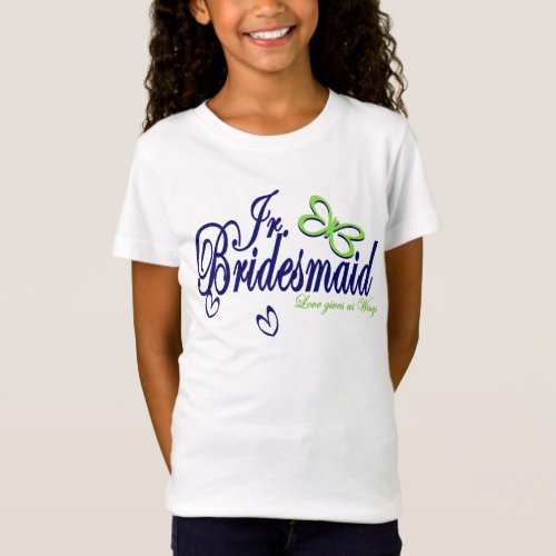 Junior Bridesmaid Butterfly Love T_Shirt