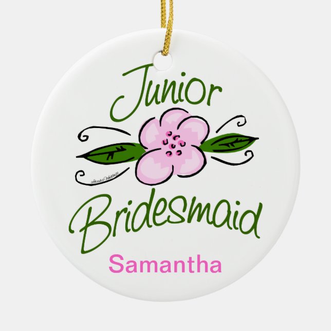 Junior Bridesmaid Ceramic Ornament (Front)