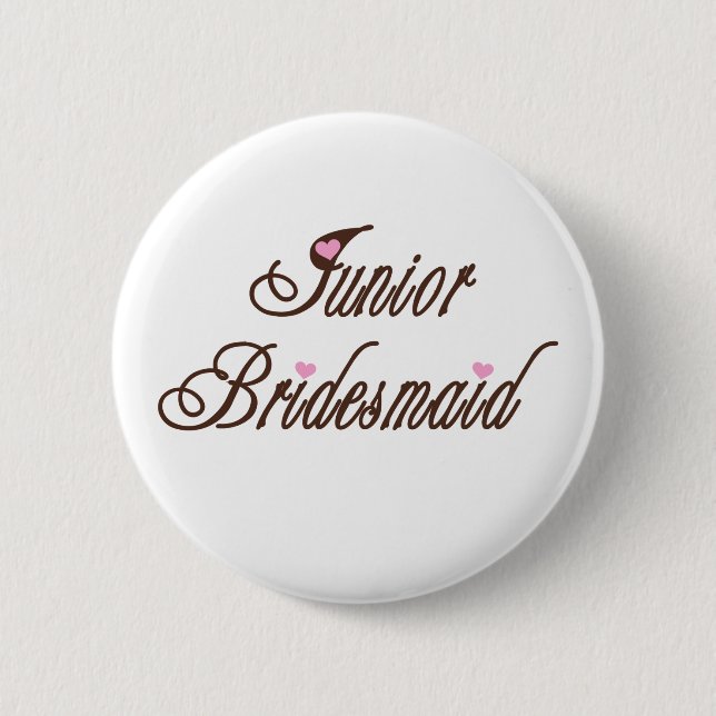 Junior Bridesmaid Classy Browns Pinback Button (Front)