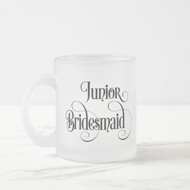 Junior Bridesmaid Frosted Glass Coffee Mug (Left)