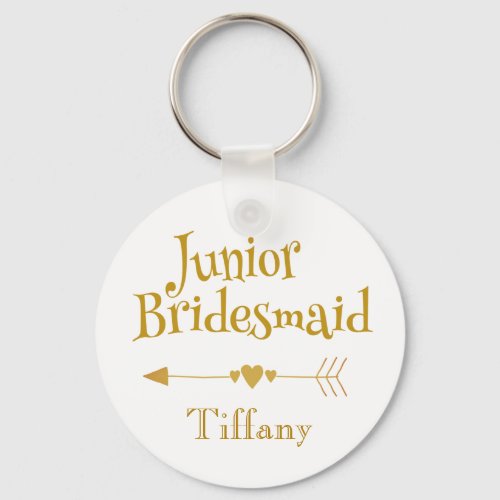 Junior Bridesmaid Gifts Golden Font Keychain