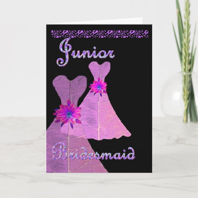Junior Bridesmaid Invitation PINK Gown (Front)