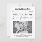 Bridesmaid Proposal, Customizable Newspaper  Postcard