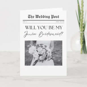 Junior Bridesmaid proposal, simple Newspaper Card