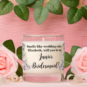 Junior Bridesmaid Proposal Wedding Cake Script Jar Scented Candle