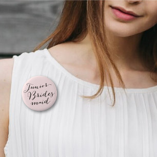 Junior Bridesmaid Script Wedding Bridal Party Pinback Button