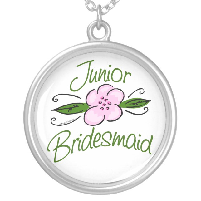 Junior Bridesmaid Silver Plated Necklace (Front)
